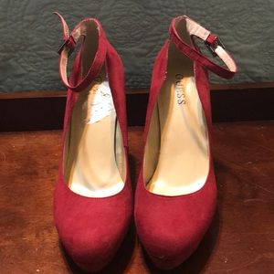 Size 10m Red Guess Platform shoes
